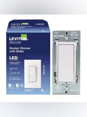 Leviton White Decora Rocker Dimmer with Slider - LED Compatible